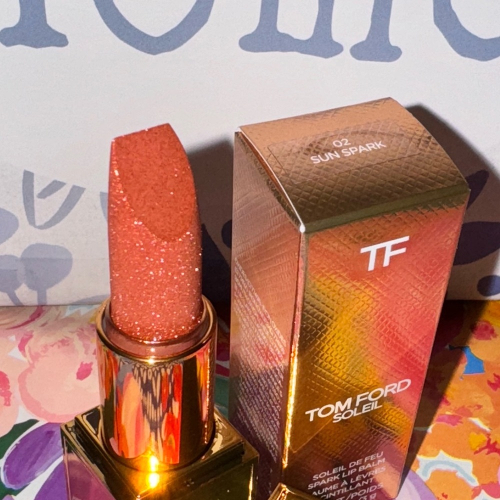 NIB NEW TOM FORD Soleil De Feu Spark Lip Balm Lipstick 02 Sun Spark Full Size - Picture 12 of 16